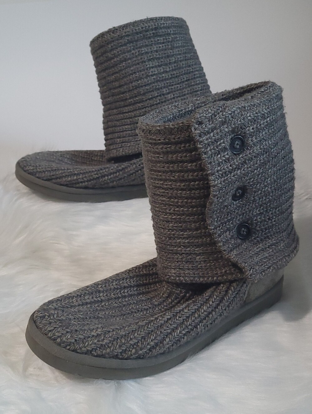 UGG Classic Cardy Tall Knit Boots Gray Size 8
